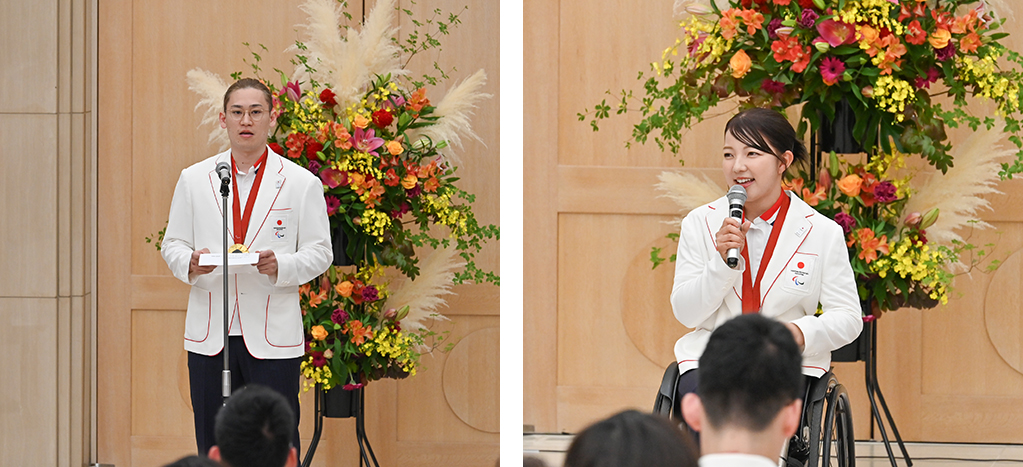 画像：宮食行次選手（ゴールボール）（左）、田中愛美選手（車いすテニス）（左）