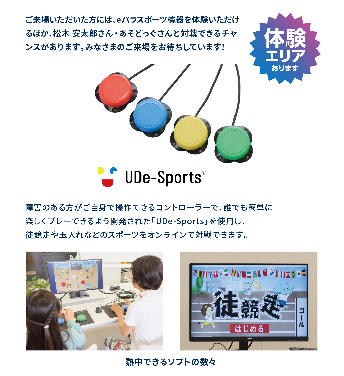 福祉器具等を使用して誰でも楽しくプレーできます!