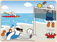 サムネイル：まちがいさがし「ビーチバレー」